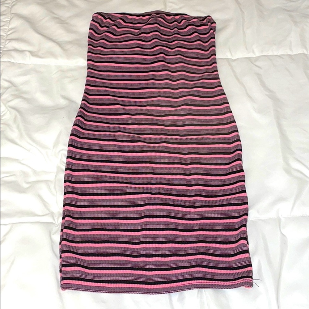 Striped Strapless Dress